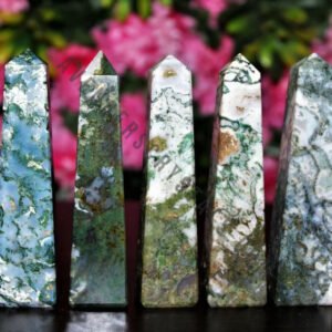 Moss Agate Gemstone Tower