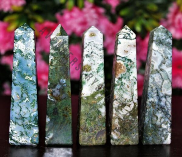 Moss Agate Gemstone Tower