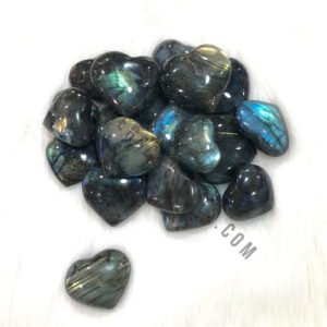 Labradorite Gemstone Puffy Hearts
