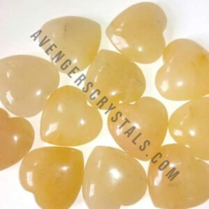 Golden Quartz Agate Hearts
