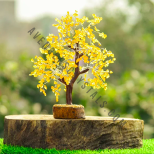 Yellow Jade Gemstone Chips Tree