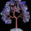 Sodalite Gemstone Crystals Chips Tree With Agate Slice Base