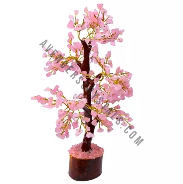 Rose Quartz Crystals Gemstone Christmas Tree