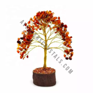 Red Carnelian Agate Stone Chips Tree For Christmas