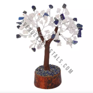 White Quartz & Sodalite Gemstone Chips Tree