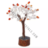 White Quartz & Red Carnelian Gemstone Chips Tree