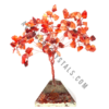 Wholesale Red Carnelian Stones Chips Tree With Orgonite Pyramid Base