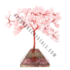 Wholesale Rose Quartz Stones Chips Tree With Orgonite Pyramid Base