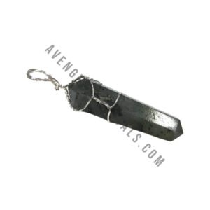 Hematite double terminated wire wrapped gemstone pendant