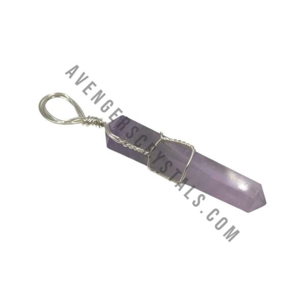 Amethyst Gemstone double terminated wire wrapped pendant