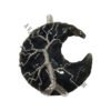 Black Obsidian Crescent Moon Wire Wrapped Pendant