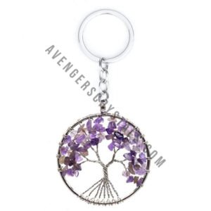 Amethyst Tree of Life Keychain
