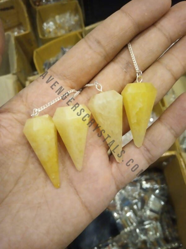 Yellow Aventurine Gemstone Faceted Pendulum