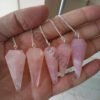 Rose Quartz Gemstone Faceted Pendulum
