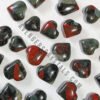 African Blood Stone Small Puffy Hearts
