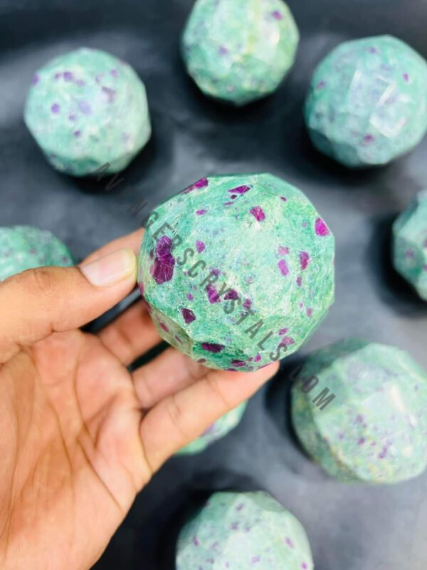 Ruby Fuschite Faceted Gemstone Spheres