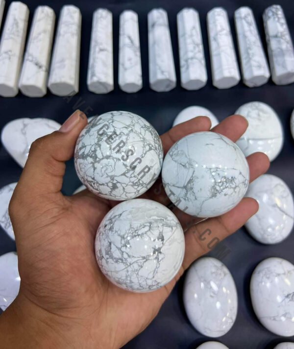 White Hawlite Gemstone Spheres