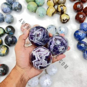 Chevron Amethyst Gemstone Ball