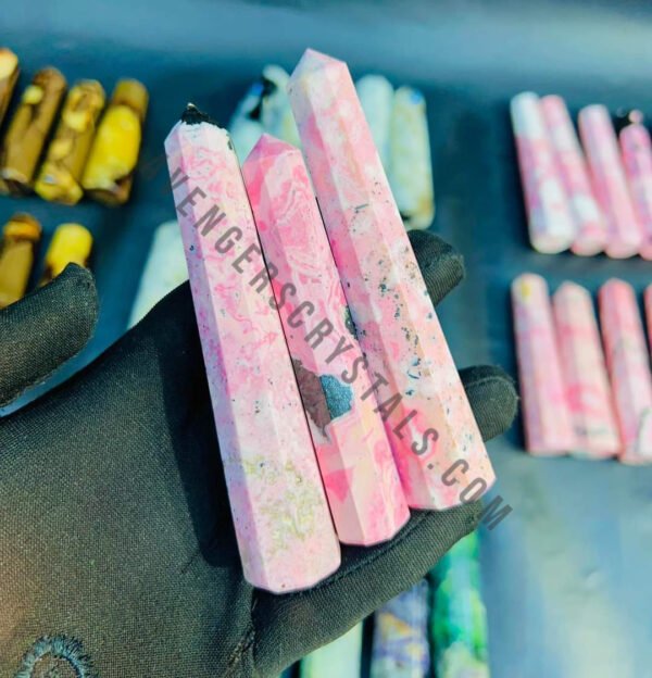 Rhodonite Crystal Obelisk Points