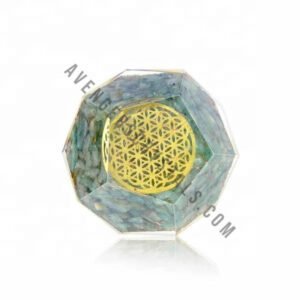 Amazonite Flower of Life Orgonite Pyramid