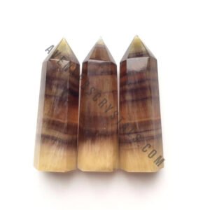 Yellow Fluorite Gemstone Obelisk Points