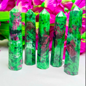 Ruby Zoisite Crystal Obelisk Point