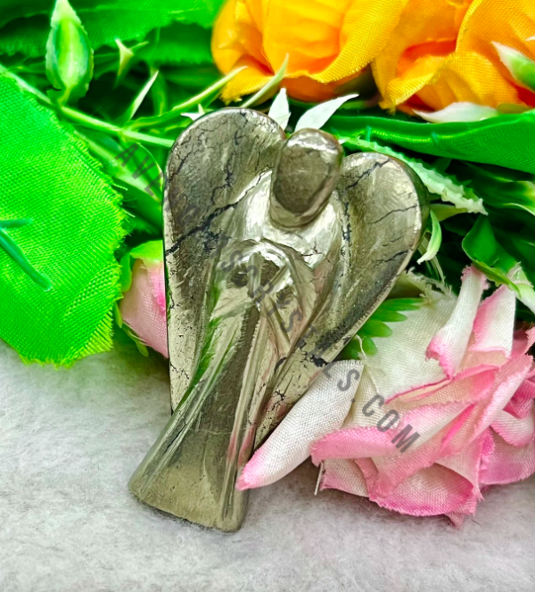 Golden Pyrite Agate Angel