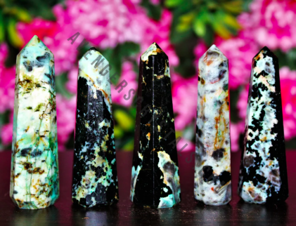 Chrysocolla Gemstone Obelisk Points