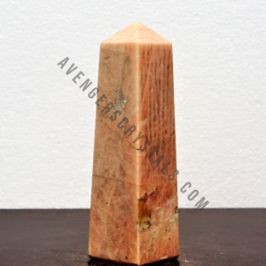 Peach Moonstone Gemstone Obelisk Tower