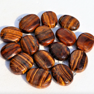 Tiger Eye Crystal Palm Stones