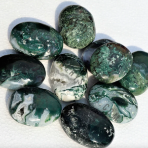 Moss Agate Crystal Palm Stones