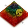 Seven Chakra Flower of Life Orgonite Pyramid