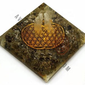 Labradorite Flower of Life Angel Orgone Pyramid