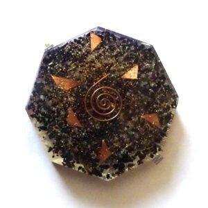 Black Tourmaline Hexagon Orgone Charging Coaster