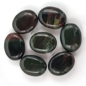 Blood Stone Large Crystal Palm Stones