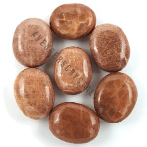 Peach Moonstone Large Crystal Palm Stones