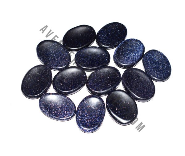 Blue Gold Stone Crystal Worry Stones
