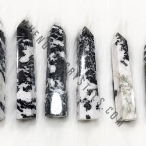 Black Zebra Jasper Gemstone Obelisk Points