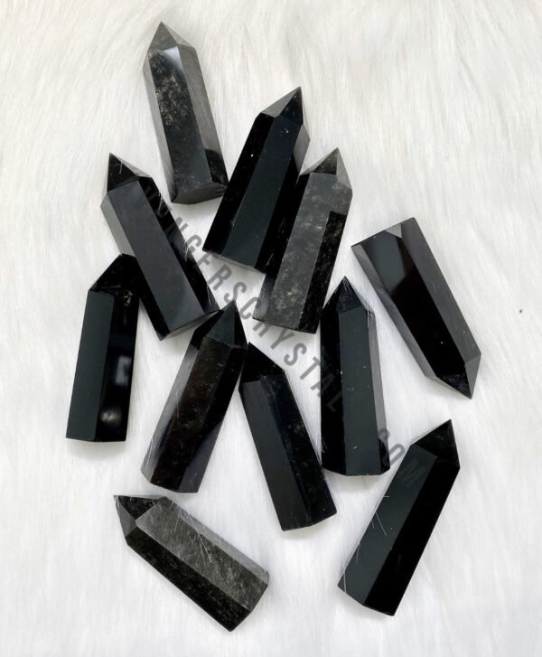 Black Obsidian Gemstone Obelisk Points