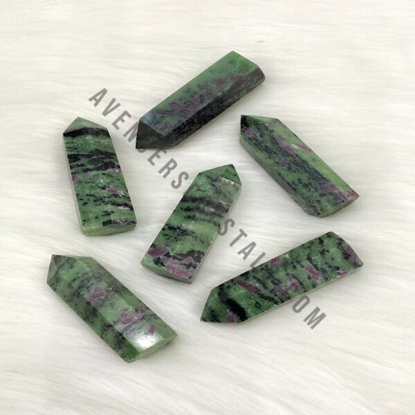 Ruby Zoisite Gemstone Obelisk Points