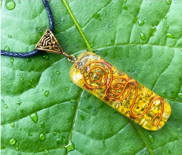 Yellow Aventurine Orgonite Pipe Pendant