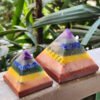 Seven Chakra Bonded Crystal Pyramid