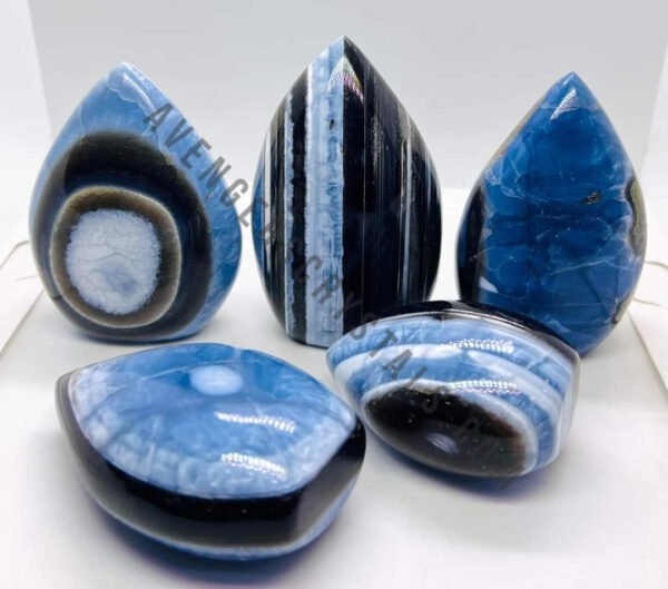 Blue Opal Crystal Flames