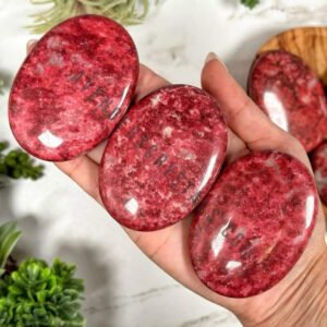 Thulite Crystal Palm Stones