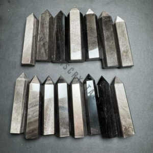 Silver Sheen Obsidian Crystal Obelisk Points