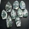 Moss Agate Crystal Flames