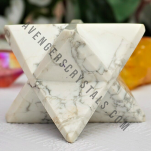 White Hawlite Crystal Merkaba Star