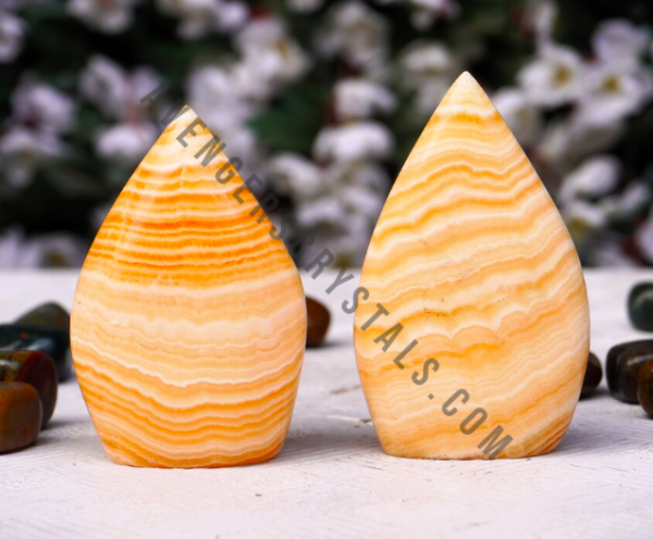 Yellow Calcite Crystal Flames
