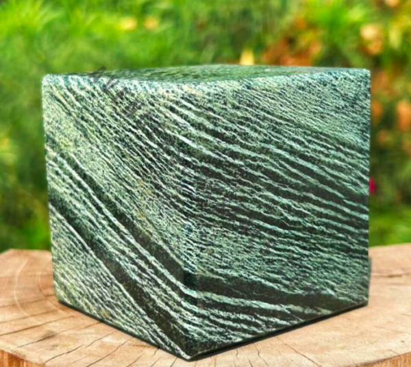 Green Zebra Jasper Gemstone Cube