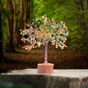 Multi Agate Gemstone Chips Tree